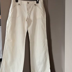 Banana Republic cream wide leg pants